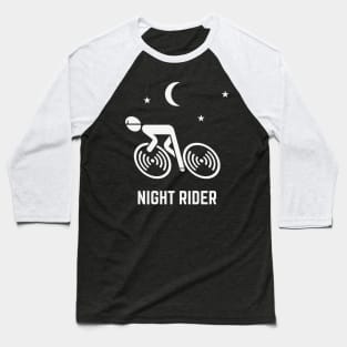 Night Rider (Racing Cyclist / Road Bike / Bicycle / White) Baseball T-Shirt